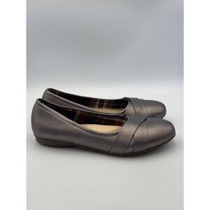 Goldtoe Orthotech Flats Women’s 9M Bronze Comfort Shoes Cushioned Plaid Lined